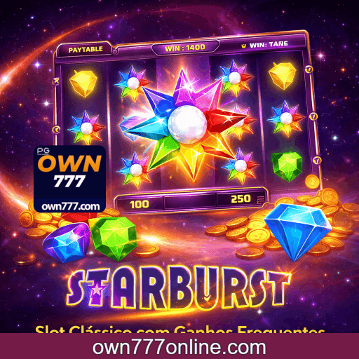 slots Starburst NetEnt com joias coloridas